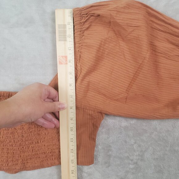 NWT Billabong del Sole Top Puff sleeve Burnt Orange, size Large - Picture 7 of 13